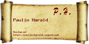 Paulin Harald névjegykártya